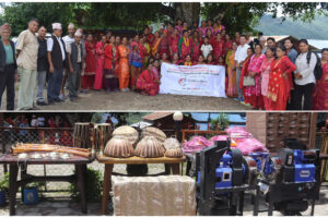 आयआर्जनमा सघाउन भिमसेनथापाका महिला समूहलाई सम्भव नेपालको मल्टिप्रपोज मिल, बाजा र पोशाक सहयोग